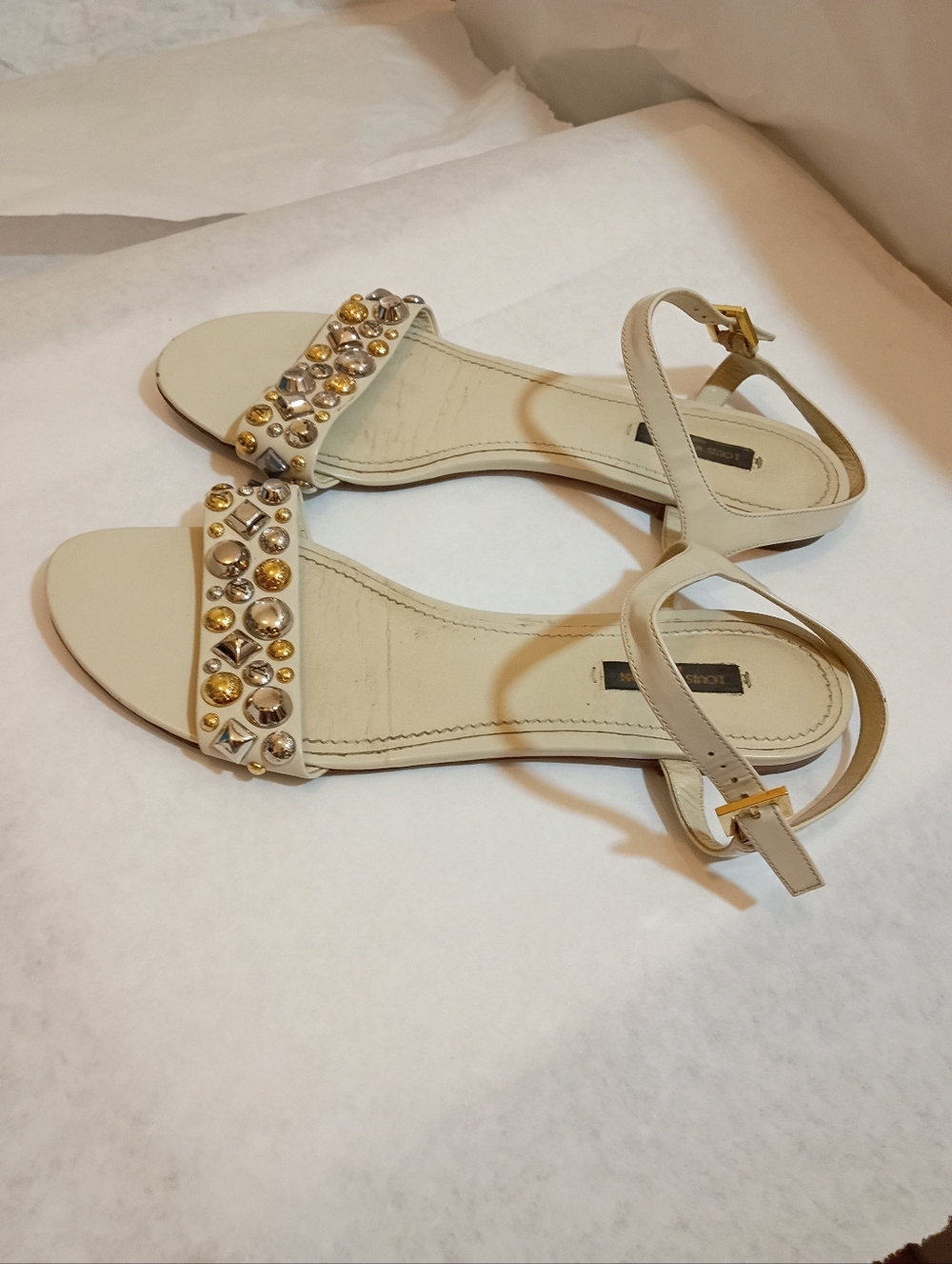 Louis Vuitton studded Luxury Women's sandals Logo Size 40 - Picture 15 of 16